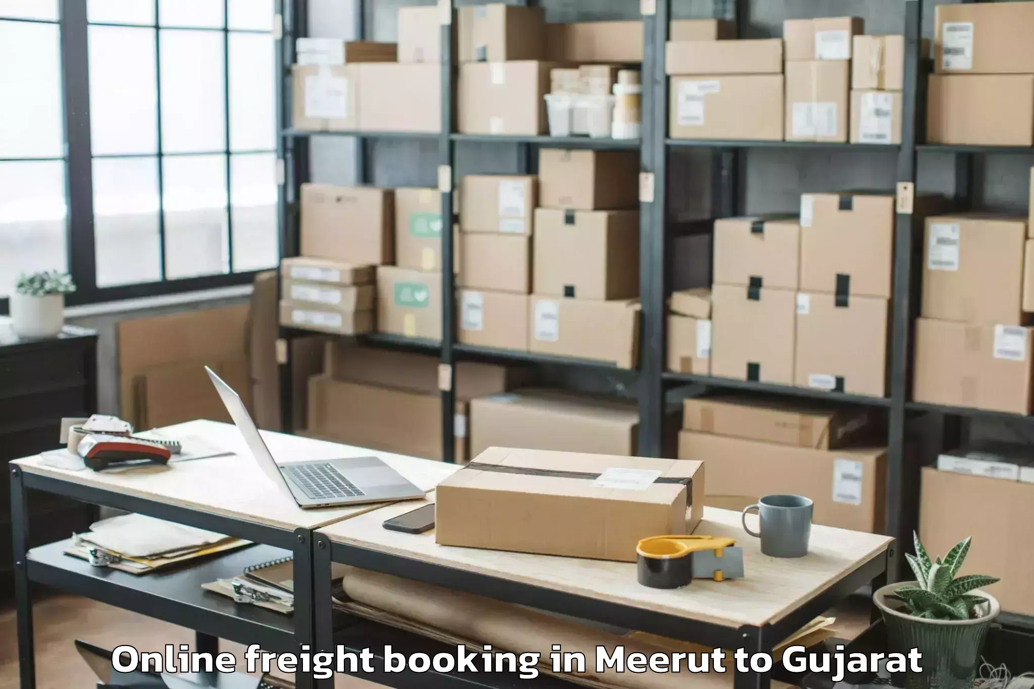 Efficient Meerut to Olpad Online Freight Booking